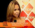Paula während Interview bei Tv Ipanema